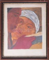 Jelzés nélkül, Derkovits után: Végzés. Vegyes technika, papír. Üvegezett, kissé sérült fakeretben, 32,5×28 cm.