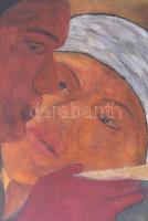 Jelzés nélkül, Derkovits után: Végzés. Vegyes technika, papír. Üvegezett, kissé sérült fakeretben, 3...