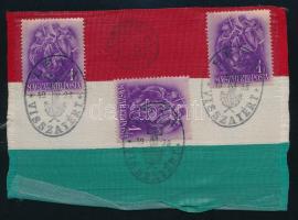 1938 Nemzeti zászló 3 db bélyeggel és Léva visszatért bélyegzéssel