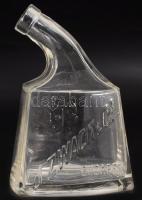 cca 1930, J. Zwack &amp; Co. exportra gyártott üveg, címeres felirattal, m: 18,5 cm