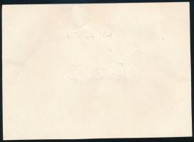 1960 Bélyegnap szelvényes bélyeg emléklapon, "dupla toll" lemezhibával (gyűrődések / creas...