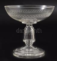 cca 19. sz. utolsó harmada, Baccarat 4 darab champagne pohár, csiszolt mintás hutaüveg, jelzés nélkü...