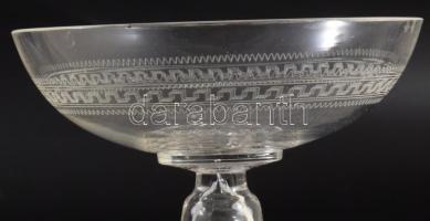 cca 19. sz. utolsó harmada, Baccarat 4 darab champagne pohár, csiszolt mintás hutaüveg, jelzés nélkü...