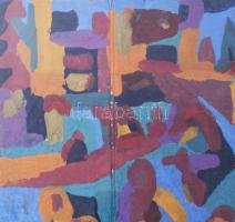 Csepeli Németh Miklós (1934-2012): Társaság. Olaj, karton, jelzett. Dekoratív, üvegezett, kissé kopo...