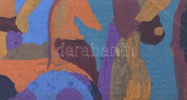 Csepeli Németh Miklós (1934-2012): Társaság. Olaj, karton, jelzett. Dekoratív, üvegezett, kissé kopo...