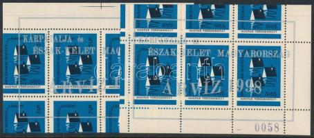 1998/4b + 4e Árvíz 2 db emlékív ezüst felülnyomással, különböző elhelyezkedéssel