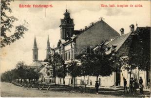 1911 Felsőbánya, Baia Sprie; Római katolikus templom és zárda. Szabó Károly kiadása, Vagányi Kálmán ...