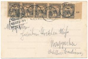 1903 Temesújfalu, Temesvár-Újfalu, Neudorf; Kreutzgasse mit Dreifaltigkeit-Monument / Kereszt utca, ...