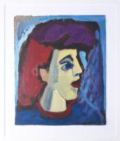 Csepeli Németh Miklós (1934-2012): Arckép. Olaj, karton, jelezve középen lent. Fakeretben, 47x42 cm