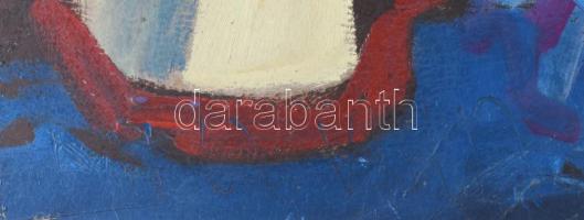 Csepeli Németh Miklós (1934-2012): Arckép. Olaj, karton, jelezve középen lent. Fakeretben, 47x42 cm