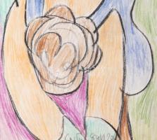 Csepeli Németh Miklós (1934-2012): Hármas, 1984. Ceruza, papír, jelezve középen lent. Üvegezett fake...