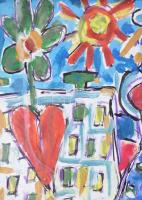 Csepeli Németh Miklós (1934-2012): Páros, 2003. Vegyes technika, papír, jelezve jobbra lent. Üvegeze...