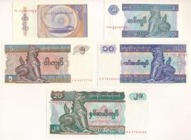 Mianmar 1984. 50p - 20K (5xklf) T:UNC Myanmar 1984. 50 Pyas - 20 Kyat (5xdiff) C:UNC