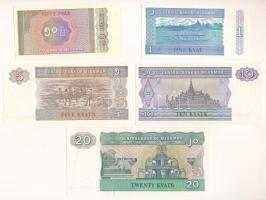 Mianmar 1984. 50p - 20K (5xklf) T:UNC
Myanmar 1984. 50 Pyas - 20 Kyat (5xdiff) C:UNC