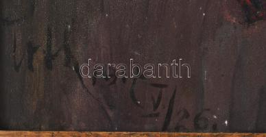 Tóth jelzéssel: Első világháborús katona portréja, 1917. Olaj, karton. Dekoratív, sérült fakeretben,...