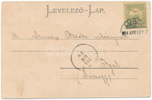 1904 Lugos, Lugoj; Pályaudvar, vasútállomás. Nemes Kálmán kiadása / railway station (szakadás / tear...