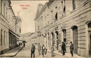 1920 Léva, Levice; Fő téri részlet, Nagy J. üzlete, Népbank / main square, shop, bank (r)