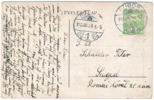 1912 Lugos, Lugoj; Árvíz Lugoson. Andrássy sétány, Református templom. Naschitz László kamara fényké...