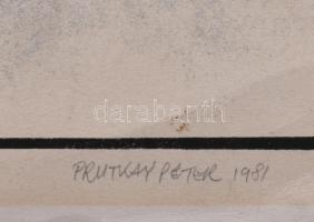 Prutkay Péter (1947-2022): Széllelbélelt, 1981. Szitanyomat, papír. Jelzett. Számozott: 5/10. 40,5x4...