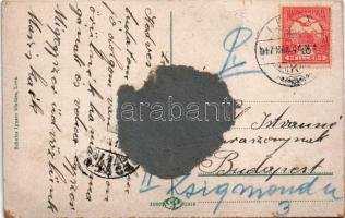 1917 Léva, Levice; Kossuth tér, üzletek, piac. Schulcz Ignácz kiadása / square, shops, market (Rb)