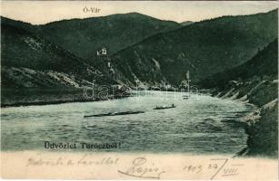 1909 Óváralja, Nezbudská Lúcka, Óvár, Stary Hrad; Ó-vár Ruttka közelében, Turóc / castle ruins in Povazie, near Vrútky (ázott sarok / wet corner)