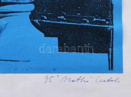 Matkó Katalin (-): Budapesti történet (cím nélkül). Kollázs, papír. Jelzett. Kartonon, karton szélén...