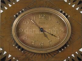 Zenith szecessziós zománcmintás asztali óra, bronz, nem működik, 12x8 cm