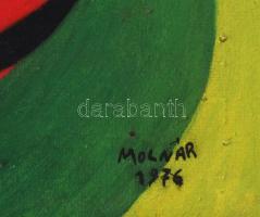 Molnár jelzéssel: Házibuli (cím nélkül), 1976. Olaj, vászon. Fakeretben. 70x50 cm