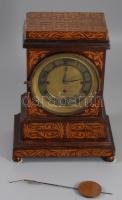 cca 1975 Biedermeier asztali óra, inga hátoldalán "1872-ik évi kiállítás "felirattal", jó állapotban, m: 27 cm