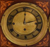 cca 1975 Biedermeier asztali óra, inga hátoldalán "1872-ik évi kiállítás "felirattal"...