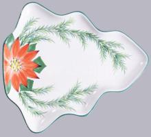 Herend Pottery karácsonyi stílusú 7 rész4s szervírozó szett, közte fenyőfa alakú kínáló h: 39 cm