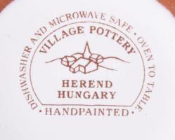 Herend Pottery karácsonyi stílusú 7 rész4s szervírozó szett, közte fenyőfa alakú kínáló h: 39 cm