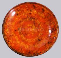 Iparművész dísztál, jelzett, d: 20,5 cm