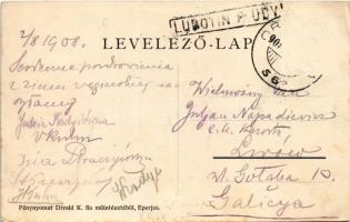1908 Palocsa, Plavec; vár. Fénynyomat Divald K. fia műintézetéből (Eperjes) / castle+ "LUBOTIN ...