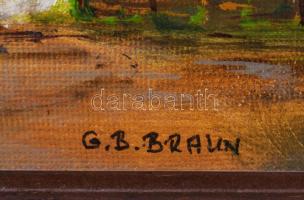 Bajkai Braun Géza (1937-2019): Őrségi ház. Olaj, farost. Jelezve jobbra lent. 12,5x18,5 cm. Fakeretb...