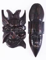 2 darab faragott maszk, m: 22 cm