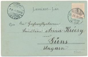 1899 Beszterce, Bistritz, Bistrita; Spitalgasse mit Post u. Finanzdirection / Kórház utca este holdf...