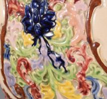 cca 19. sz. vége, Fischer Emil virágtartó kaspó, jelzett, felületi sérüléssel, kopással, több helyen...