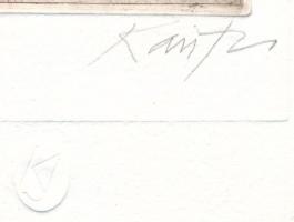 Kass János (1927-2010): A. Vesalius portréja. Rézkarc, papír, jelzett. 19x11 cm