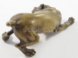 Harci kutya bronz szobra, részletgazdag kidolgozású, 11x5,5 cm