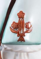 Zsolnay Szalonnázó paraszt. Terv.: Szomor János (1908-1980). Jelzett, kézzel festett, hibátlan, m: 3...