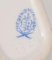 Herendi Viktória mintás levél alakú tálka, jelzett, hibátlan, 15x9 cm