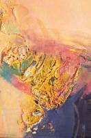 Kiss Elek (1938-1995): Színes kép (cím nélkül). Olaj, vegyes technika, farost. Jelezve jobbra középe...