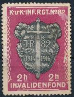 1916 K.u.k. Inf. Rgt. sebesültekért segélybélyeg