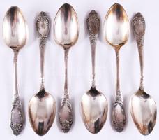 Orosz ezüstözött 24 részes evőeszköz készlet, dobozában