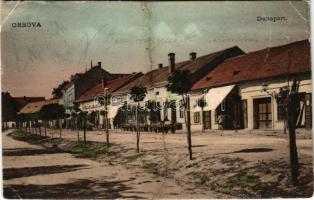 1911 Orsova, Dunapart, üzletek / Danube riverside, shops (r)