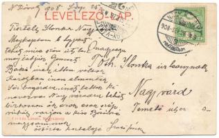 1908 Nagykároly, Carei; Széchenyi utca, Római katolikus templom, Megyeháza. Csókás László kiadása, m...