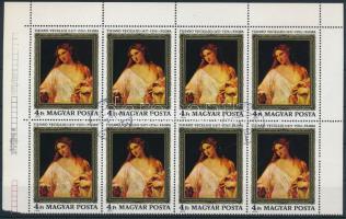 1976 Tiziano ívsarki nyolcastömb ívszéli jelzésekkel, néhány bélyegen festékezési hibákkal