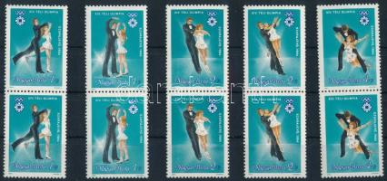 1983 Téli olimpia Szarajevó 5 db klf függőleges pár, komplett (12.000)