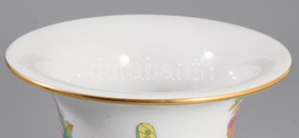 Herendi Viktória mintás karmos váza, jelzett, kis kopással, m: 13 cm